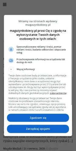 Anteprima del sito Magazyn Kobiecy, media di Polonia per articoli sponsorizzati