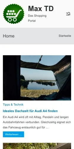 Vista previa del sitio Max TD, medio de Alemania para artículos patrocinados