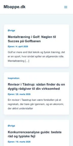 Preview of the Mbappe.dk - website, a media outlet in Denmark for sponsored articles