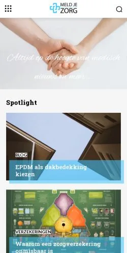 Podgląd witryny Zorg Melding, medium z kraju Holandia do artykułów sponsorowanych