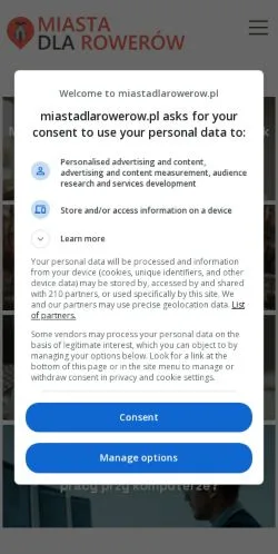 Anteprima del sito Miastadlarowerow, media di Polonia per articoli sponsorizzati