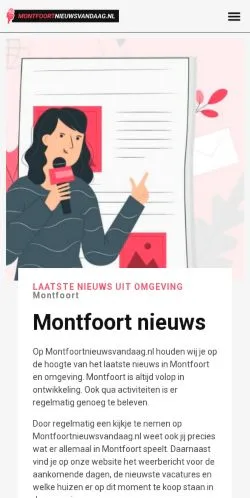 Vista previa del sitio Montfoortnieuwsvandaag, medio de Países Bajos para artículos patrocinados