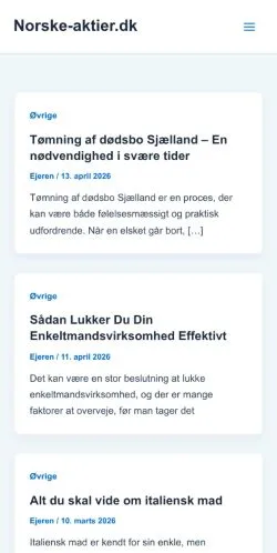 Anteprima del sito Norske-aktier.dk -, media di Danimarca per articoli sponsorizzati
