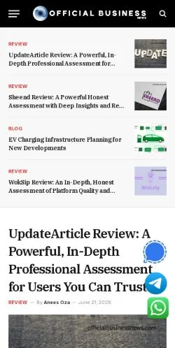 Anteprima del sito Official Business News, media di Stati Uniti per articoli sponsorizzati