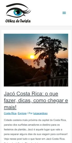 스폰서 기사용 브라질 매체 Olhos de Turista 사이트 미리보기