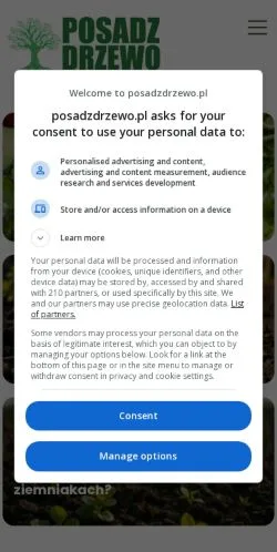 Anteprima del sito Posadzdrzewo, media di Polonia per articoli sponsorizzati