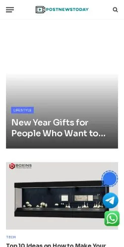 Anteprima del sito PostNewsToday, media di Stati Uniti per articoli sponsorizzati
