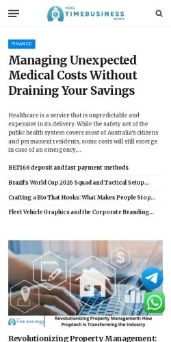 Anteprima del sito RealTime Business News, media di Stati Uniti per articoli sponsorizzati