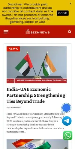 スポンサード記事向けのアメリカ合衆国メディア、SEEMNewsのサイトプレビュー