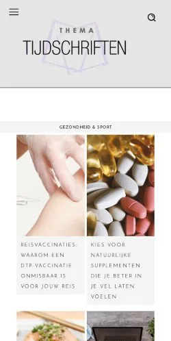 Anteprima del sito Thema Tijdschriften, media di Paesi Bassi per articoli sponsorizzati