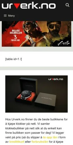 스폰서 기사용 노르웨이 매체 Urverk 사이트 미리보기