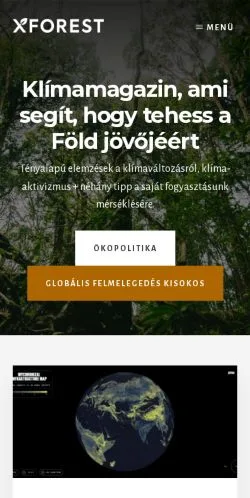 Voorbeeld van de site xForest, medium uit Hongarije voor gesponsorde artikelen