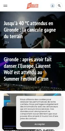 Vorschau der Website Bulletin Bordelais, Medium aus Frankreich für gesponserte Artikel