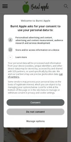 Preview of the Burnt Apple website, a media outlet in United States for sponsored articles