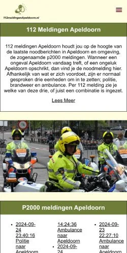 Anteprima del sito 112 Meldingen Apeldoorn, media di Paesi Bassi per articoli sponsorizzati