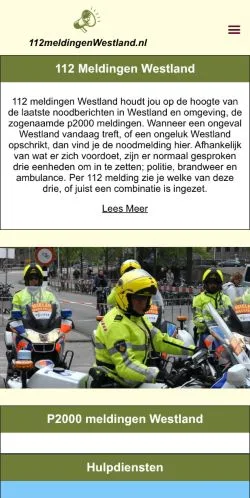Anteprima del sito 112 Meldingen Westland, media di Paesi Bassi per articoli sponsorizzati