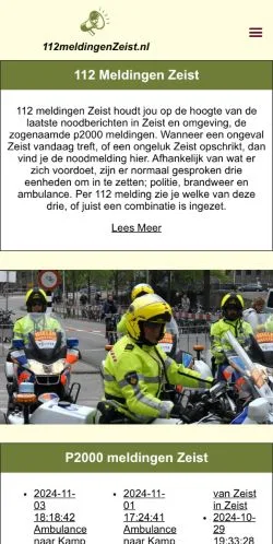 Anteprima del sito 112 Meldingen Zeist, media di Paesi Bassi per articoli sponsorizzati