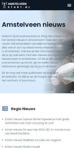Anteprima del sito Amstelveen Nieuws, media di Paesi Bassi per articoli sponsorizzati