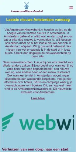 Anteprima del sito Amsterdam Nieuwsbord, media di Paesi Bassi per articoli sponsorizzati