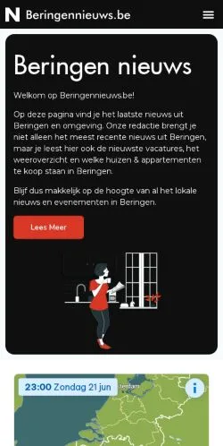 Anteprima del sito Nieuws uit Beringen, media di Belgio per articoli sponsorizzati