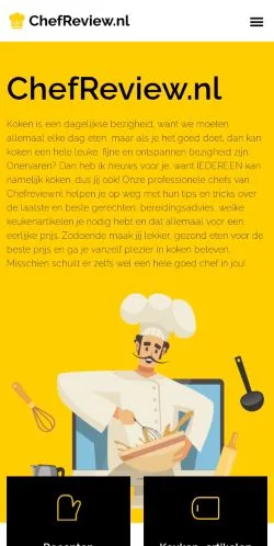 Podgląd witryny Chef Review, medium z kraju Holandia do artykułów sponsorowanych