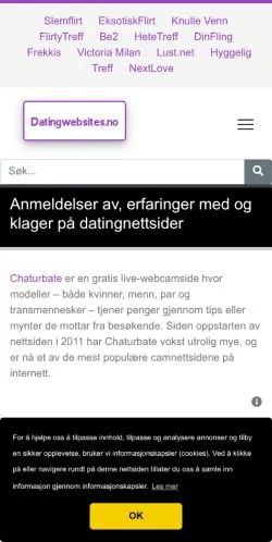Podgląd witryny Dating Websites, medium z kraju Norwegia do artykułów sponsorowanych