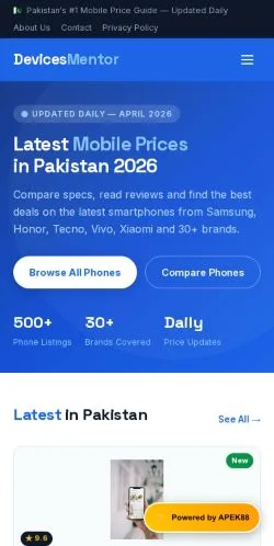 Forhåndsvisning af DevicesMentor, medie fra Pakistan til sponsorerede artikler