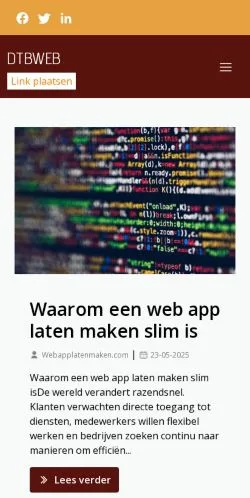 Preview of the Dtbweb.nl website, a media outlet in Netherlands for sponsored articles