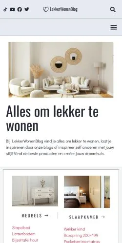 스폰서 기사용 네덜란드 매체 LekkerWonenBlog 사이트 미리보기