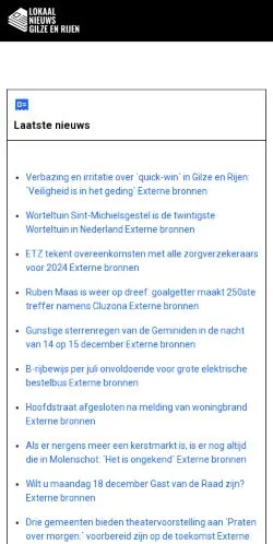Vista previa del sitio Lokaal Nieuws Gilze En Rijen, medio de Países Bajos para artículos patrocinados