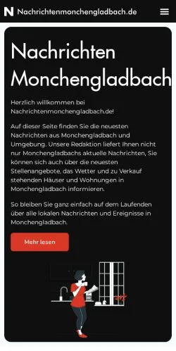 스폰서 기사용 독일 매체 Nachrichten Mönchengladbach 사이트 미리보기