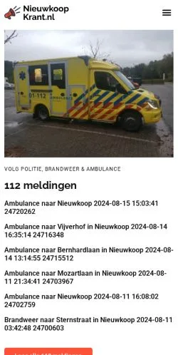 Anteprima del sito Nieuwkoop Krant, media di Paesi Bassi per articoli sponsorizzati