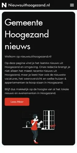 Podgląd witryny Nieuws uit Hoogezand, medium z kraju Holandia do artykułów sponsorowanych