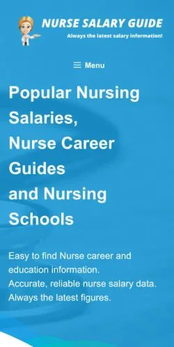 Sponsorlu makaleler için Amerika Birleşik Devletleri medyası Nurse Salary Guide sitesinin önizlemesi