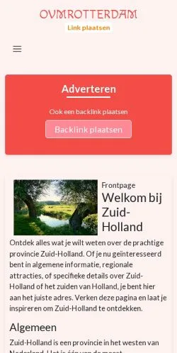 스폰서 기사용 네덜란드 매체 Ovmrotterdam.nl 사이트 미리보기
