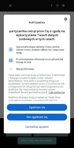 Anteprima del sito Partyzantka, media di Polonia per articoli sponsorizzati