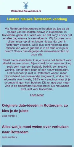 Anteprima del sito Rotterdam Nieuwsbord, media di Paesi Bassi per articoli sponsorizzati