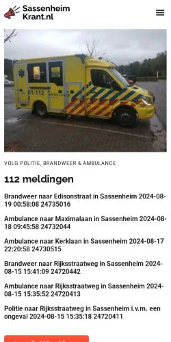 Anteprima del sito Sassenheimkrant, media di Paesi Bassi per articoli sponsorizzati