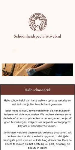 스폰서 기사용 네덜란드 매체 Schoonheidsspecialistweb 사이트 미리보기