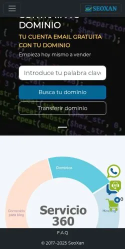 Anteprima del sito SeoXan, media di Spagna per articoli sponsorizzati