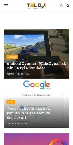 Forhåndsvisning av nettstedet Teloji, medium fra Tyrkia for sponsede artikler