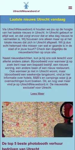 Podgląd witryny Utrecht Nieuwsbord, medium z kraju Holandia do artykułów sponsorowanych