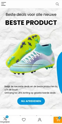 Anteprima del sito Voetbal Schoenen, media di Paesi Bassi per articoli sponsorizzati