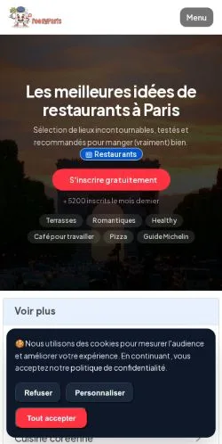 Podgląd witryny FoodyParis, medium z kraju Francja do artykułów sponsorowanych
