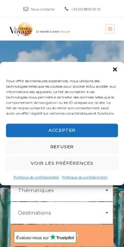 스폰서 기사용 프랑스 매체 Au Coeur Du Voyage 사이트 미리보기