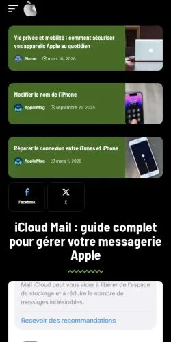 Preview of the Tutoriels Apple website, a media outlet in France for sponsored articles