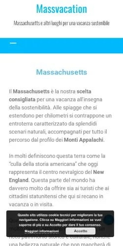스폰서 기사용 이탈리아 매체 Massvacation 사이트 미리보기
