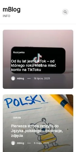 Forhåndsvisning av nettstedet mBlog, medium fra Polen for sponsede artikler
