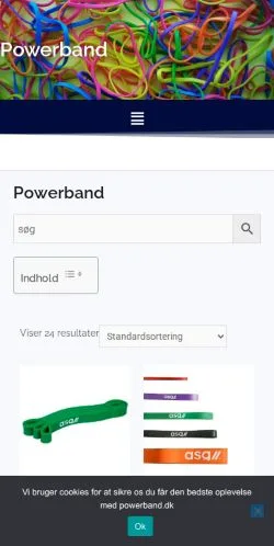 Podgląd witryny Powerband, medium z kraju Dania do artykułów sponsorowanych