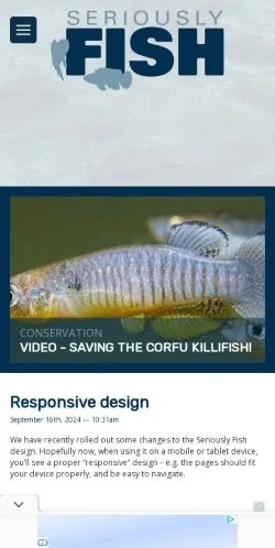 Pré-visualização do site Seriously Fish, meio de Estados Unidos para artigos patrocinados
